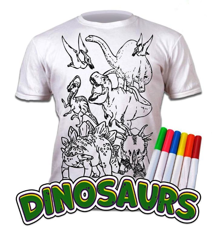 Spalvinami marškinėliai “Dinozaurai”, 3+